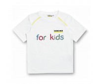 Белая детская футболка, размер 104/110