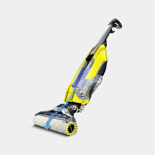 Аппарат для влажной уборки пола FC 5 (white): Автоматическая очистка роликовых падов от грязи